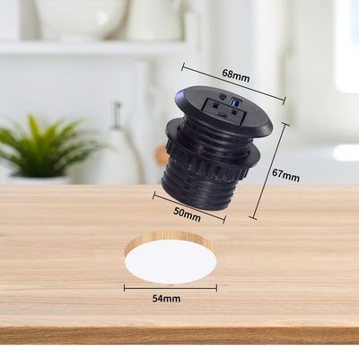50 mm ronde stekkers en stopcontacten Standaard stopcontact met USB-oplaadpoort Type-C