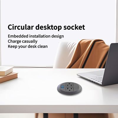 Ronde bankstel met ingebouwde elektrisch stopcontact met 2 Amerikaanse standaard stopcontacten & dubbele USB A oplaadcontact Modern meubilair