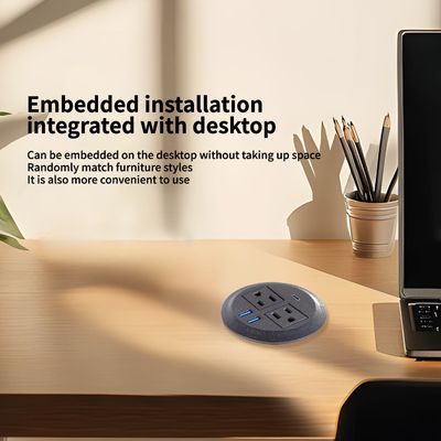 Ronde bankstel met ingebouwde elektrisch stopcontact met 2 Amerikaanse standaard stopcontacten & dubbele USB A oplaadcontact Modern meubilair