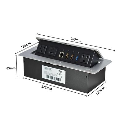 Voor UL-goedgekeurde slimme kantoor-aluminiumlegering pop-up tafelplugnet met modulaire configuraties