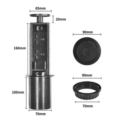 Universal Power Kitchen Socket Sacar El Enchufe De La Cocina Verborgen tafeltop Pop-up keuken stopcontact voor moderne slimme keuken