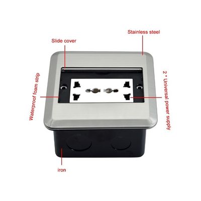 BNT Vloermontage Vloercontactdoos Verborgen Schuifdeksel Vloercontactdoos met Schuifdeksel voor Kantoorruimte