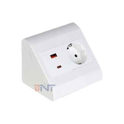 Draagbaar Tafelblad EU Stopcontact voor Kantoor & Thuis IP44 met USB A+C Uitgangspoorten voor Meerdere Apparaten