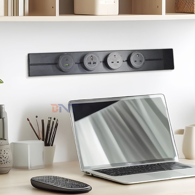 Nieuwe stijl handig muur gemonteerd Multi Outlets Power Rail Track Socket Afneembare stroomstop