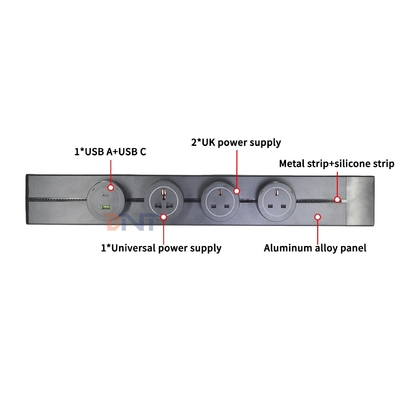 Nieuwe stijl handig muur gemonteerd Multi Outlets Power Rail Track Socket Afneembare stroomstop