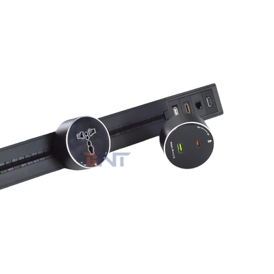 Behoorlijke muurmontage multi-outlet power rail spoor stopcontact Nieuwe verwijderbare aluminium stopcontact met zwakke stroom interface