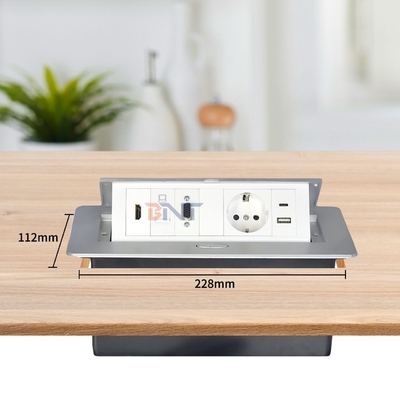 Aluminiumlegering Pop-up Tabletop Power Socket EU-power socket met modulaire configuraties