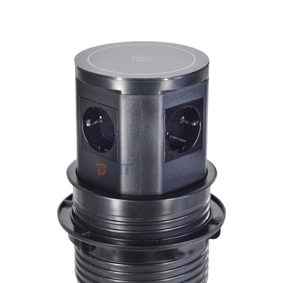 Keuken Verborgen Pneumatische Pop-Up Stopcontacten Draadloze Oplader met 4 AC-uitgangen en USB A+C