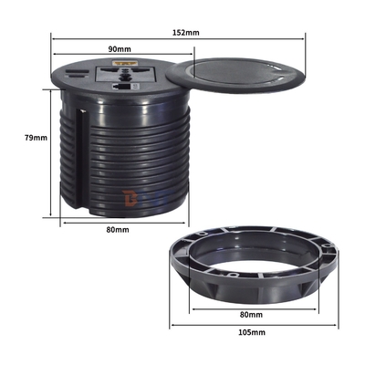Ronde bank ingebouwde stopcontact met universele standaard stopcontact USB A + C & HDMI & Nerwork