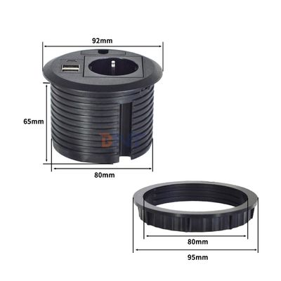 Draadgat afdekking ontwerp Ronde Sofa Ingebouwde Stopcontact met EU Standaard Stopcontacten USB A+C