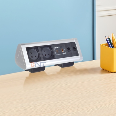 Zelfklevend clip ontwerp Bureau Klem Contactdoos Verdeelblok Met 2 EU AC Uitgangen USB A+C PD 20W Snel Opladen