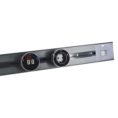 Multi-uitlaat stroomrails track socket 60CM wandmontage Verwijderbare stroomaansluiting met 1AC & USB A+C