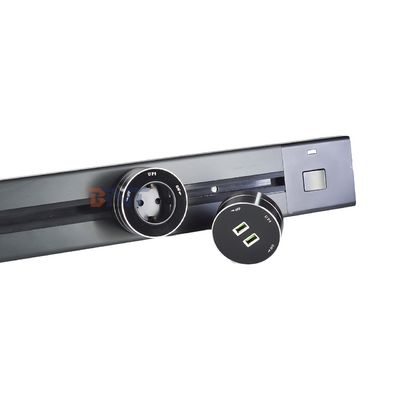 Multi-uitlaat stroomrails track socket 60CM wandmontage Verwijderbare stroomaansluiting met 1AC & USB A+C