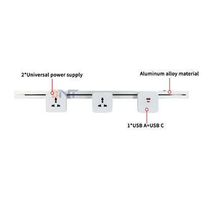 Nieuwe Verwijderbare Ultra smalle railsocket Handige Wandgemonteerde Multi-outlet Stroomrailsocket