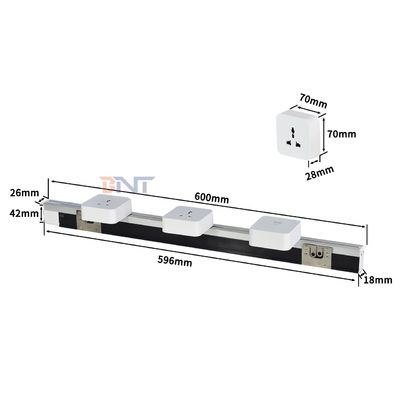 Nieuwe Verwijderbare Ultra smalle railsocket Handige Wandgemonteerde Multi-outlet Stroomrailsocket
