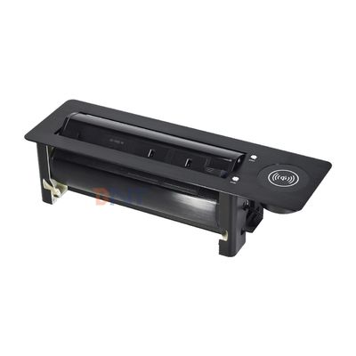 UK Standaard Custom AC Stopcontact Bureau Ingebouwde Elektrische Klapcontactdoos met 2 Uitgangen 1 USB & 1 Type C & 1 Draadloze Oplader