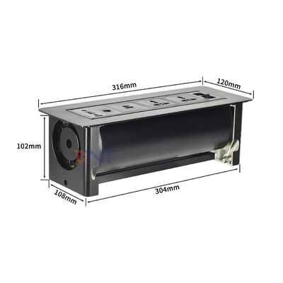Multimedia draaitafel Schakelaar Socket/flip up Table Power Outlet/conference Table Panel Montage Plug