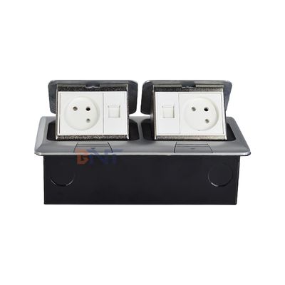 ODM/OEM Waterdichte Verborgen Pop-Up Vloercontactdoos Israel Standaard 2 AC Uitgangen Geaarde Contactdozen