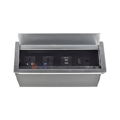 Fabrieksprijs Desktop tafelborstel Flip Cover stopcontact met 2*Universal stroomvoorziening, 2*USB A, 1*Netwerk, 1*HDMI