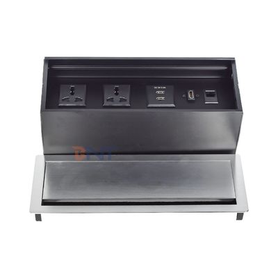 Fabrieksprijs Desktop tafelborstel Flip Cover stopcontact met 2*Universal stroomvoorziening, 2*USB A, 1*Netwerk, 1*HDMI