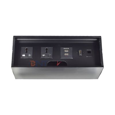 Fabrieksprijs Desktop tafelborstel Flip Cover stopcontact met 2*Universal stroomvoorziening, 2*USB A, 1*Netwerk, 1*HDMI