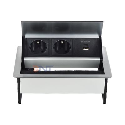 Fabriek aangepast Desktop Borstel Tafel Flip Cover 20W USB Socket Verborgen Desktop Power Grommet