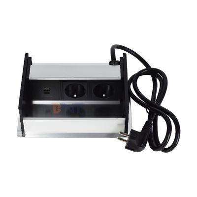 Fabriek aangepast Desktop Borstel Tafel Flip Cover 20W USB Socket Verborgen Desktop Power Grommet