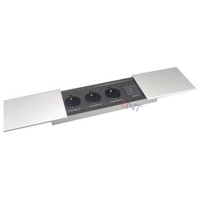 Slip-Open Desktop Power Outlet voor bureaus studeerruimtes en rekenaars met ingebouwde installatie