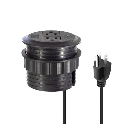 Ronde bankstel met ingebouwde elektrisch stopcontact met 2 Amerikaanse standaard stopcontacten & dubbele USB A oplaadcontact Modern meubilair