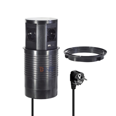 Keuken Verborgen Pneumatische Pop-Up Stopcontacten Draadloze Oplader met 4 AC-uitgangen en USB A+C