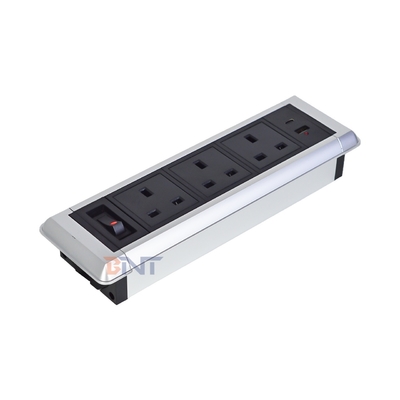 Desktop Multifunctionele stroomstoppen met elektrische 3AC Embedded socket USB A+USB C Charging Sockets